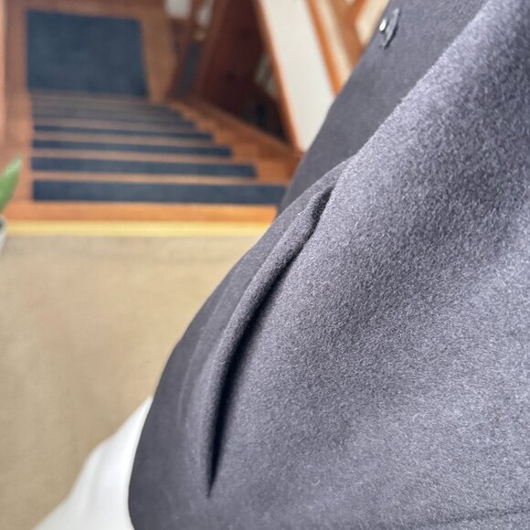 EXPRESS Black Mid-Length Wool Pea Coat Women's Size Medium - Picture 6 of 6